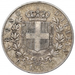 Italy, 5 lira 1876