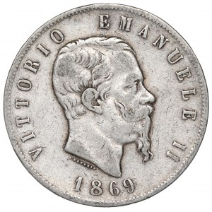 Italy, 5 lira 1869