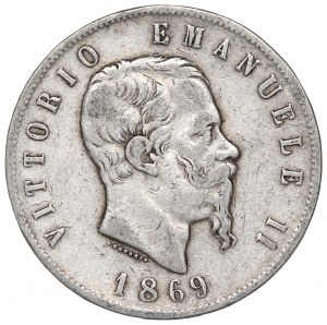 Italy, 5 lira 1869