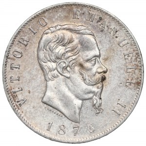 Italy, 5 lira 1876