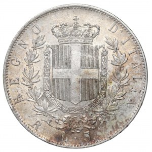 Italy, 5 lira 1876