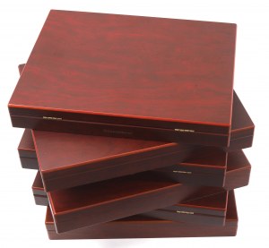 Set of large wooden coin trays by Leuchturm
