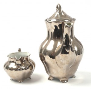 II RP, Set of pitcher and creamer cut 520 - Ćmielów