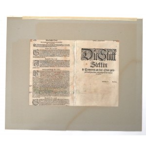 Map of Szczecin by Sebastian Münster - 1592.