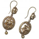 Russia, Brooch and earrings set - gold and pearls