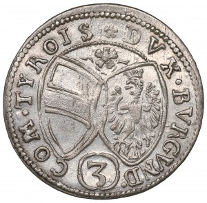 Austria, regent Ferdinand Carol, 3 kreuzer 1650, Hall