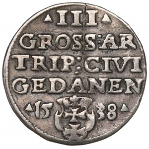 Sigismund I the Old, 3 groschen 1538, Danzig