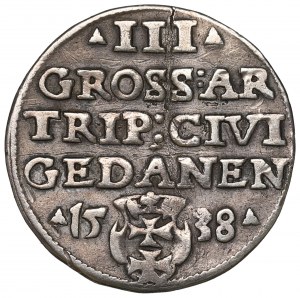 Sigismund I the Old, 3 groschen 1538, Danzig