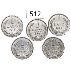Latvia, Lot of 1 lats 1924