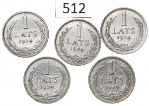 Latvia, Lot of 1 lats 1924