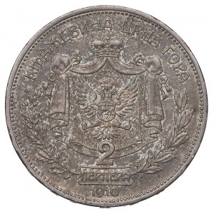 Monténégro, 2 perpera 1910