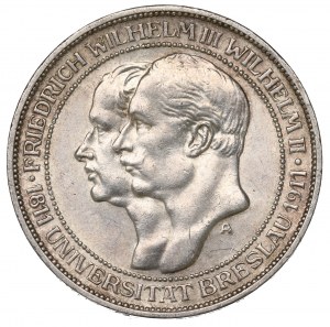 Germany, Preussen, 3 mark 1911 - 100 years of the Breslau University