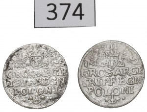Sigismund III, Lot 3 groschen 1622-23, Cracow