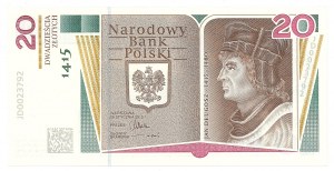 III RP, 20 zl 2015 - Jan Dlugosz