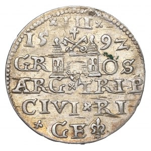 Sigismund III, 3 groschen 1592, Riga