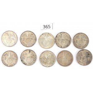 Germany, III Reich, Lot 2 mark 1937-39 Hindenburg