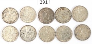 Germany, III Reich, Lot 2 mark 1937-39 Hindenburg
