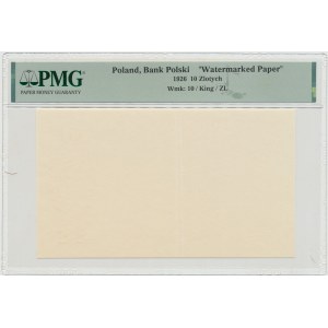II RP, 10 złotych 1926 - papier ze znakiem wodnym - RZADKOŚĆ - PMG