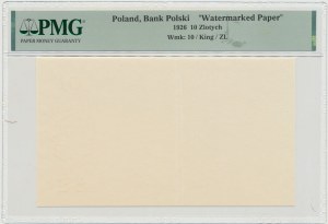 II RP, 10 zloty 1926 - watermarked paper - RARE - PMG
