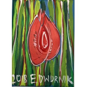 Edward Dwurnik (1943-2018), Tulipan czerwony, 2018