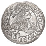 Schlesien under Habsburgs, Leopold I, 3 kreuzer 1667, Breslau