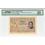 II RP, 5 gold 1919 S. 52. B. - PMG 35