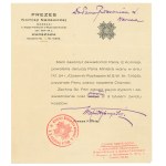 II RP, Information on the awarding of the badge of the former Polish Forces in Central Russia - to Colonel Werner