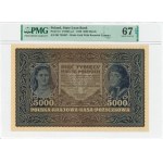 II RP, 5000 Polish marks 1920 III SERIES H - PMG 67 EPQ