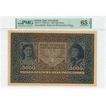 II RP, 5000 Polish marks 1920 III SERIES D - PMG 65 EPQ