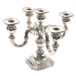 Impressive five-arm candelabra made in silver