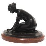 Germany, Ferdinand Lepcke, Sculpture "Woman Writer" around 1892