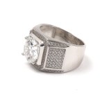 Poland/Europe, Silver signet ring with moissanite ~5 ct