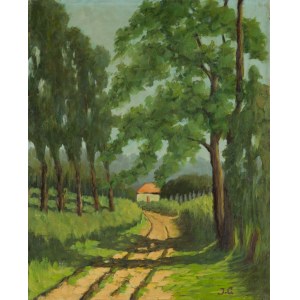 Painter unspecified, monogrammed JC (20th century), Landscape with cottage