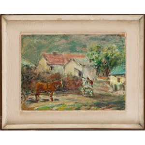 Painter unspecified, Polish (20th century), Motif from a small town