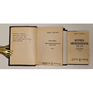 ZAREMBA Paweł - HISTORIA DWUDZIESTOLECIA (1918-1939) TOM I-II