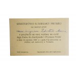 Ministerstwo b. Dzielnicy Pruskiej ma zaszczyt prosić o przybycie na RAUT wydany na cześć Jego Emin. Ks. Kardynała i Prymasa Polski [Edmund Dalbor] w dniu 18 stycznia 1920r., ZAPROSZENIE, [1]