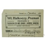 Władyslaw Halkoczy Rzeźbiarstwo dla mebli stylowych i architektury wewnętrznej RACHUNEK za stolik do serwowania 4-częściowy, Poznań 5 grudnia 1930r., [2]