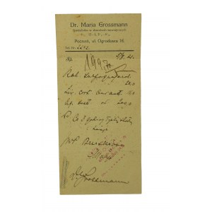 Dr Maria Grossmann specjalistka w chorobach wewnętrznych RECEPTA datowana 5.8.21r., [2]