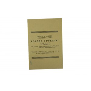 Pokora i Pukacki Fabryka Luster i szlifiernia szkła Poznań ul. Grobla 7, RACHUNEK z dnia 26.5.1937r., [2]