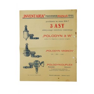 INVENTARIA Zakłady mechaniczne i radiotechniczne Poznań Bielniki 3, REKLAMA elektrycznego oświetlenia rowerowego, [T]