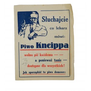 Piwo Kneippa KSIĄŻECZKA REKLAMOWA z przepisem na piwo domowe