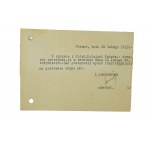 Adwokat Mieczysław Chmielewski Poznań Plac Wolności 10 POCZTÓWKA z korespondencją w w sprawie z PKP, datowana 25 lutego 1933r., [AW IV]