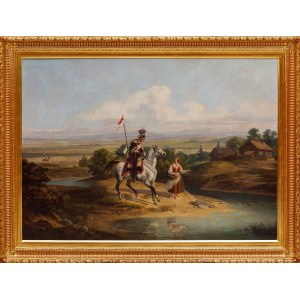 January SUCHODOLSKI, UŁAN 15 PUŁKU KSIĘSTWA WARSZAWSKIEGO (UŁAN I DZIEWCZYNA), ok. 1840