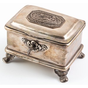 CUKIERNICA CON NEREIDA, Polonia, Varsavia, Kazimierz Klimaszewski, 1840 circa, Argento, esemplare 12, peso 699 g, 10 x 15 x 11 cm