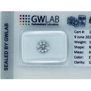 DIAMANT 1,01 CT E - I2 - TVAR BRILLANT - CERTIFIKÁCIA GW - C40505-2