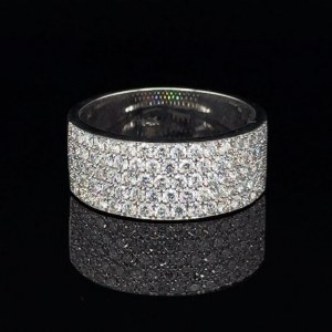 PRSTEŇ Z BIELEHO ZLATA 7,210 GR S DIAMANTMI - DJ31203