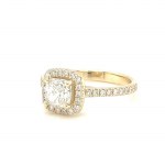 14K YELLOW GOLD 3.25 GR RING NATURAL DIAMONDS CENTER: 1.20 CT I/SI1 GIA SIDE:0.38 CT D-F/VS1-2 SIZE - 7 CERTIFICATION GIA - SFR40302