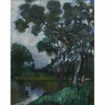 Kazimierz Sichulski (1879 Lwów - 1942 Lwów), Drzewa nad jeziorem, 1921