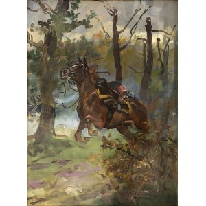 Wojciech Kossak (1856 Paris - 1942 Krakow) The frightened horse, 1912