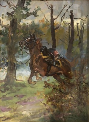 Wojciech Kossak (1856 Paryż – 1942 Kraków) Spłoszony koń, 1912